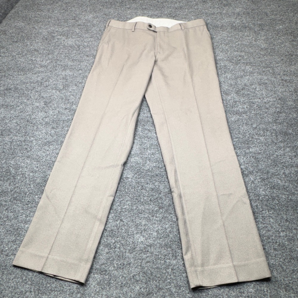 Peter Millar Crown Sport Mens 35/32 Gray Flat Front Golf Pants Performance